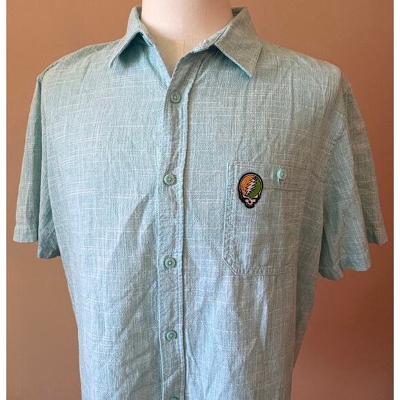 Grateful Dead Steal Your Face LIVERGY 100% Cotton Button Down Shirt (2XL) - Picture 3 of 6